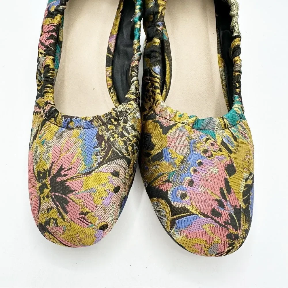 ASOS Simone Floral Satin Fabric Block‎ Heels In Jacquard Sz 5 - Picture 7 of 11